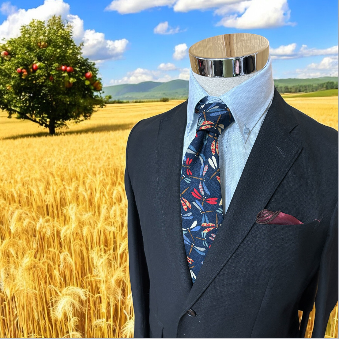 縁起物カラフルトンボネクタイ　ホントの勝負(菖蒲)タイ！