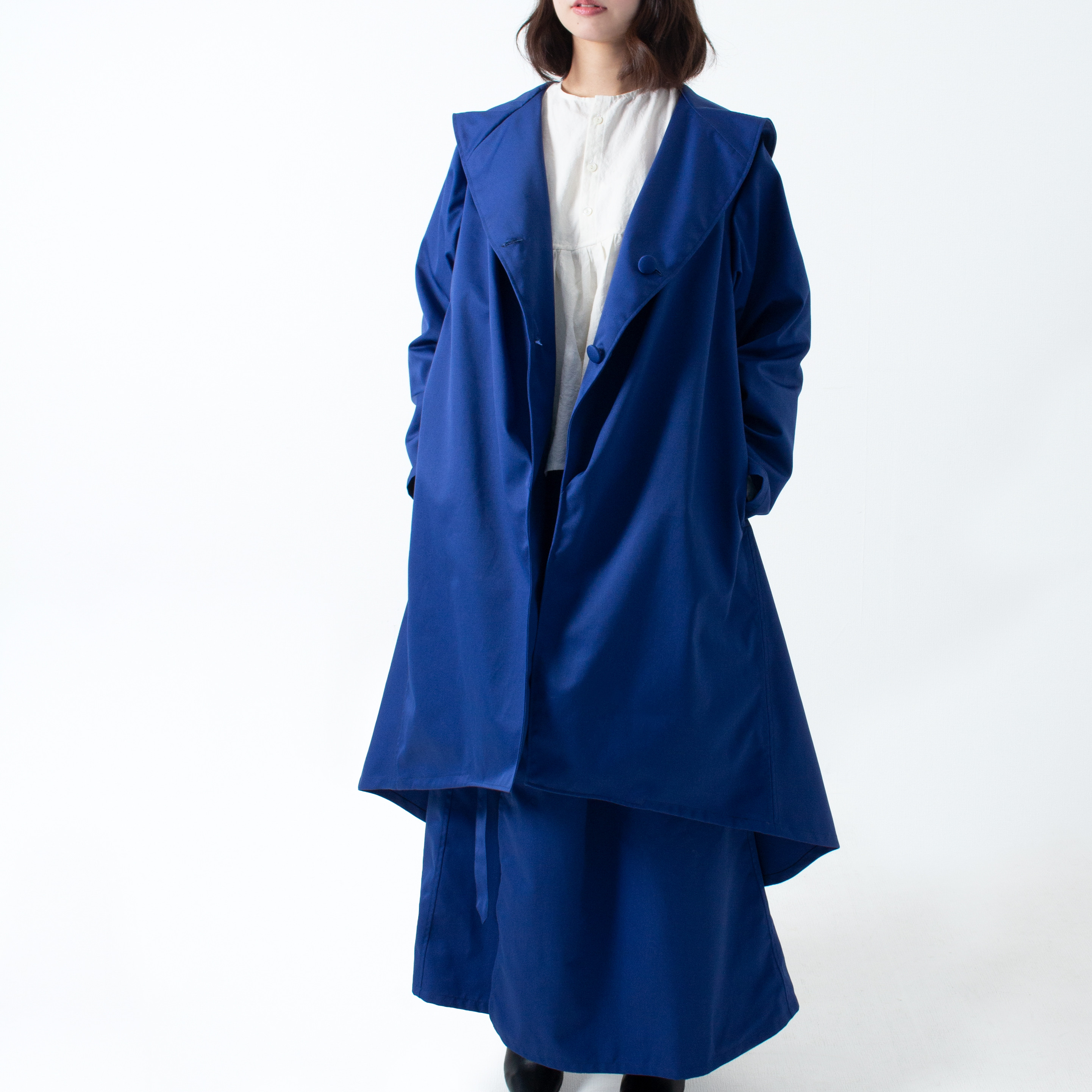 期間限定ﾎﾟｲﾝﾄｱｯﾌﾟ【完全一点物】セーラーカラーコート（コバルト