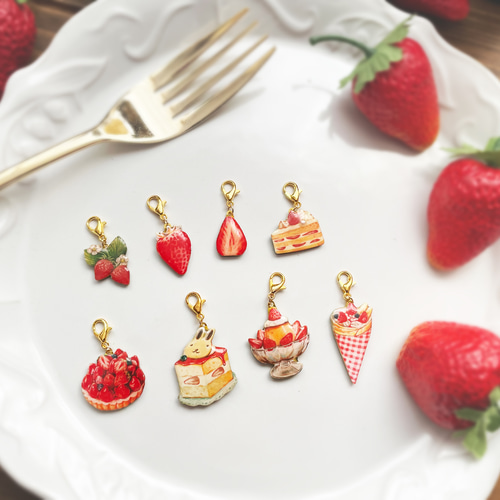 選べる！ いちごスイーツチャーム【受注生産】 バッグチャーム