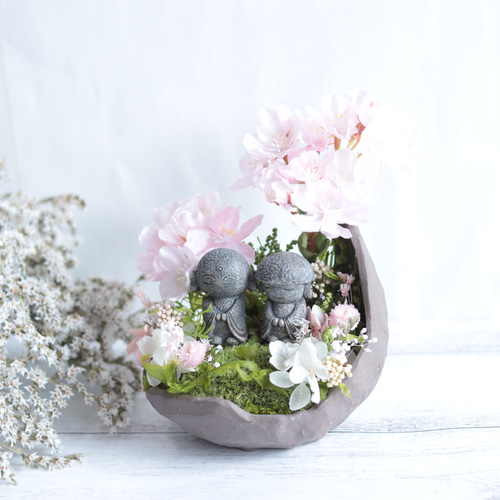 天然石お花 お地蔵様のお花見【光触媒で抗菌・消毒】＊母の日・誕生日・敬老の日