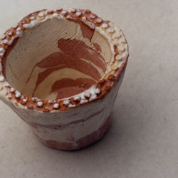 陶器製（２号ポット相当）　植木鉢　 AASc-ミカゲ-ピンク・ホワイト6258 2枚目の画像