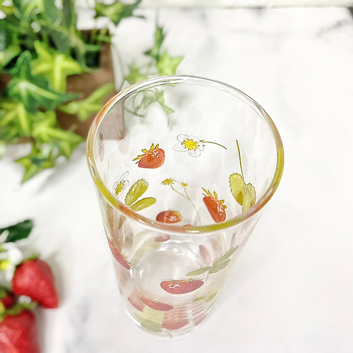 いちご柄 ロンググラス グラス progress 通販 15573268｜Creema