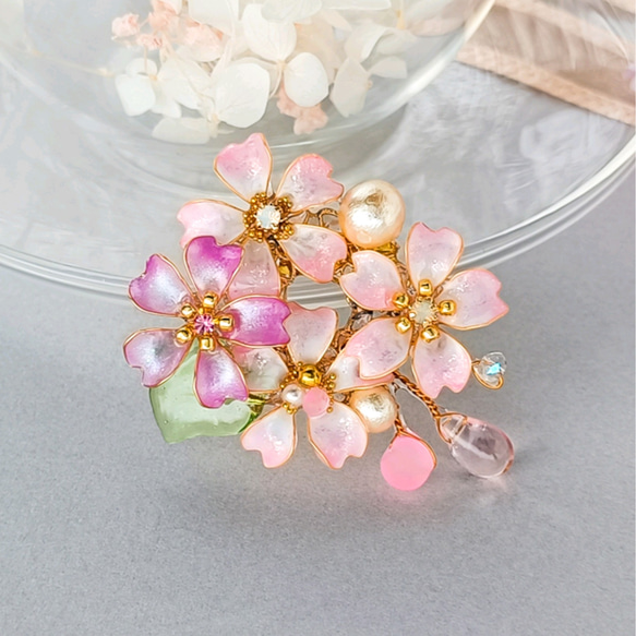 満開の桜 ブローチ na-mia(卒園式 入学式 卒業式 プレゼントに 満開の桜 ブローチ na-mia(卒園式 入学式 卒業式 プレゼントに