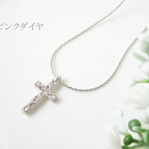 アンティーク風 シンプル クロス ペンダント ロング ネックレス