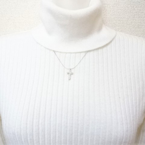 シルバー クロス フック ロングネックレス n016801.jpg