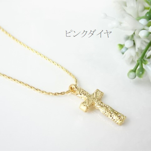 アンティーク風 シンプル クロス ペンダント ロング ネックレス