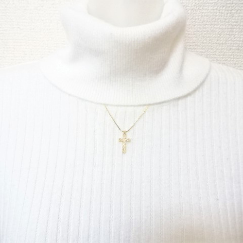 【新品】クロス型アンティークロングネックレス アンティーク風 シンプル クロス ペンダント ロング ネックレス