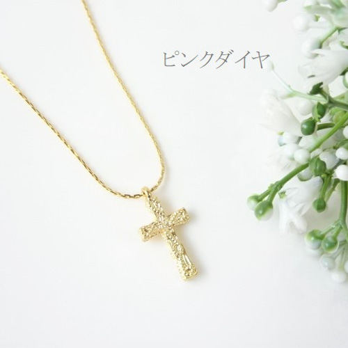 アンティーク風 シンプル クロス ペンダント ロング ネックレス
