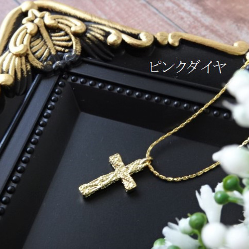 アンティーク風 シンプル クロス ペンダント ロング ネックレス