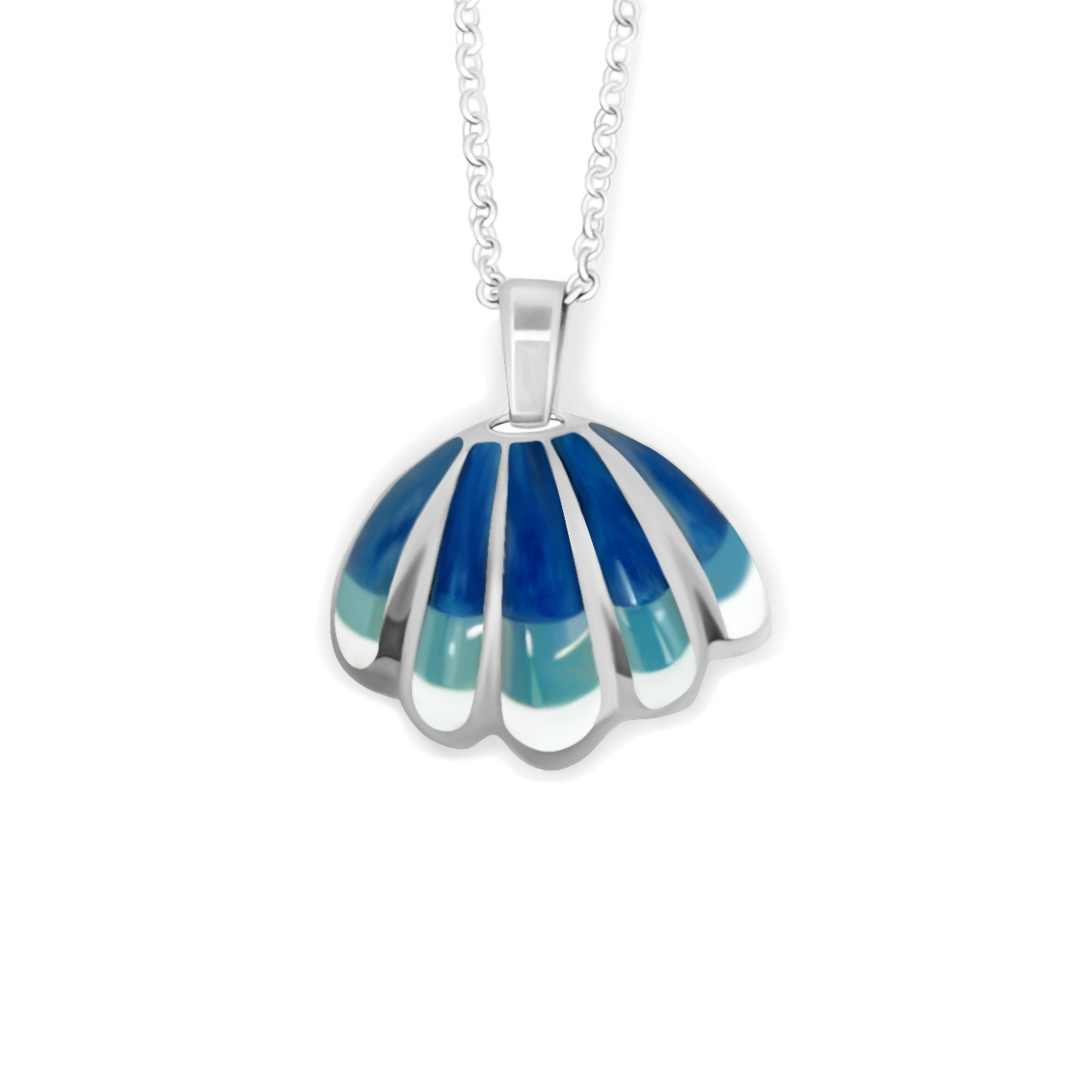 Tridacna Enamel Pendant – Silver