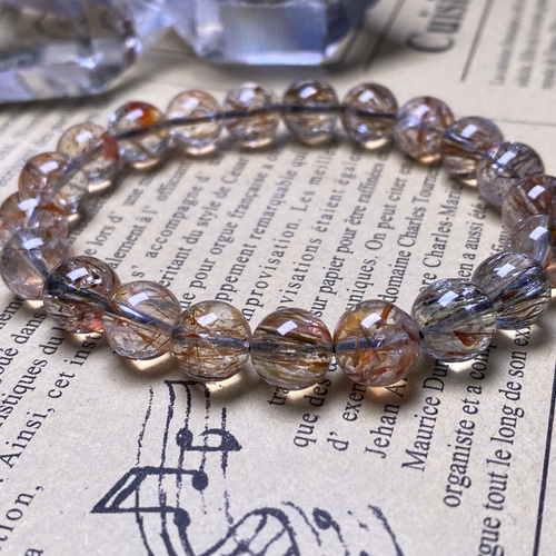 スーパーセブン❣️アクアマリン❣️ハーキマーダイヤモンドブレスレット