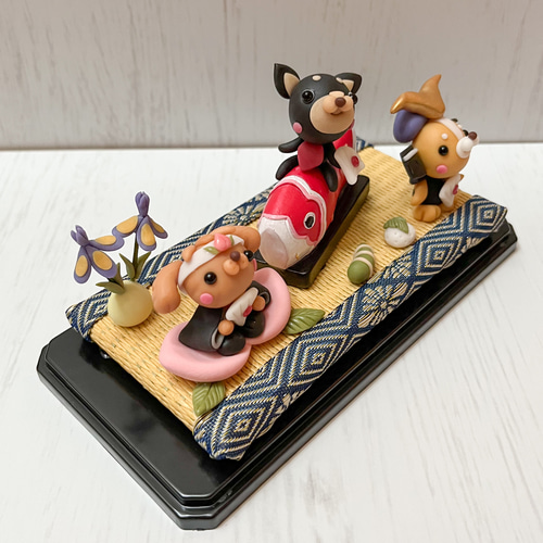 ☆端午の節句・旗・羽織袴・市松模様・刀・水引・ぐで猫・滅チャーム