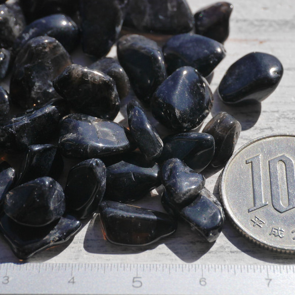 天然石モリオン(チベット産)約30g分約7～20mm大きめさざれ石詰合せ 穴なし 黒水晶[sa-230310-01] 16枚目の画像