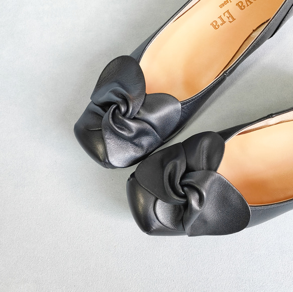 待望のベルト付き登場♪【返品・交換可】大丈夫、これなら履ける♪フカフカクッションで安心♪リボンがお洒落♪日本製♪黒色 3枚目の画像