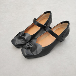 待望のベルト付き登場♪【返品・交換可】大丈夫、これなら履ける♪フカフカクッションで安心♪リボンがお洒落♪日本製♪黒色 2枚目の画像