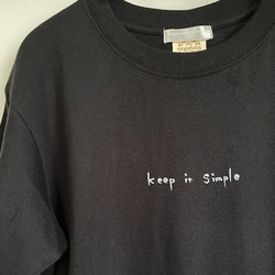 オーガニックコットンTシャツ　keep it simple　ブラック　黒T　レディース 3枚目の画像