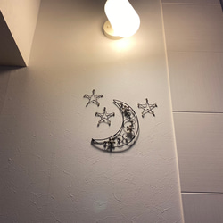 　〜月と星〜　ワイヤークラフト　アート　壁飾り　花　可愛い　おしゃれ　インテリア　癒し 8枚目の画像
