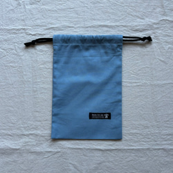 給食セット　ランチョンマット　ランチマット　40×60 くすみブルー　シンプル　無地　巾着袋 4枚目の画像
