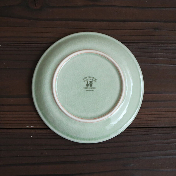 タイ セラドン焼 小皿 花柄のお皿 17.5cm 陶磁器 celadon-007 4枚目の画像