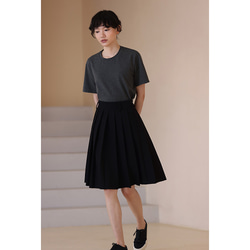 ウール混紡プリーツスカート　ブラックプリーツスカート　S-XL #0173 8枚目の画像