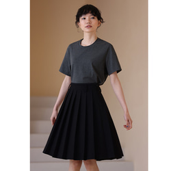 ウール混紡プリーツスカート　ブラックプリーツスカート　S-XL #0173 7枚目の画像