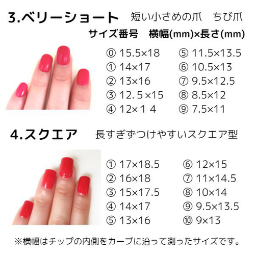 ご確認用ネイルチップ サイズ確認用ネイルチップ ネイルチップ（つけ爪） nail salon