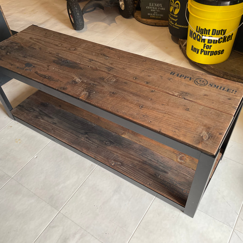 在庫あり即納TVボードアイアンステンシル足場板古材アップサイクル