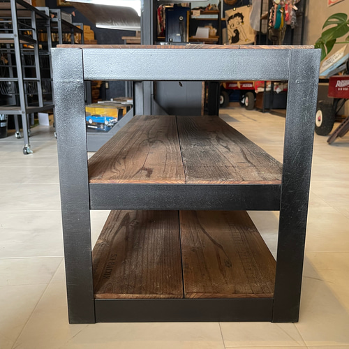 在庫あり即納TVボードアイアンステンシル足場板古材アップサイクル