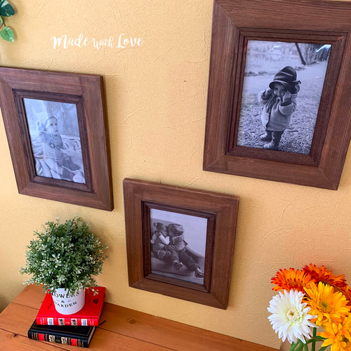 A5】壁掛け/木製フォトフレーム/3点セット フォトフレーム・写真立て