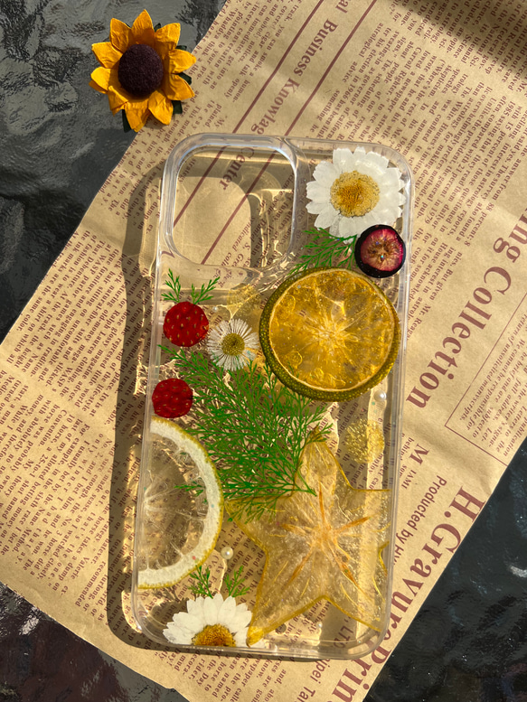 iPhone Xperia Galaxy 全機種対応 スマホケース 押し花ケース 人気 押し花 ❀ケース 花束 花物語 3枚目の画像