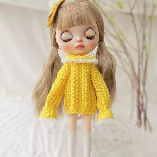ブライス服ニットセーター透かし彫りカシミヤドール服ob24