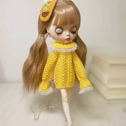 ブライス服ニットセーター透かし彫りカシミヤドール服ob24 その他人形