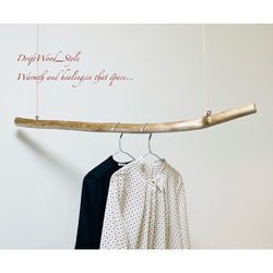 流木インテリア シンプルで真っすぐな大型流木のハンガーラック 北欧 衣装掛け ハンギング 吊り下げ ハンガーポール N1 3枚目の画像