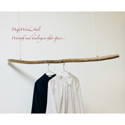 流木インテリア シンプルで真っすぐな大型流木のハンガーラック 北欧 衣装掛け ハンギング 吊り下げ ハンガーポール N2 3枚目の画像