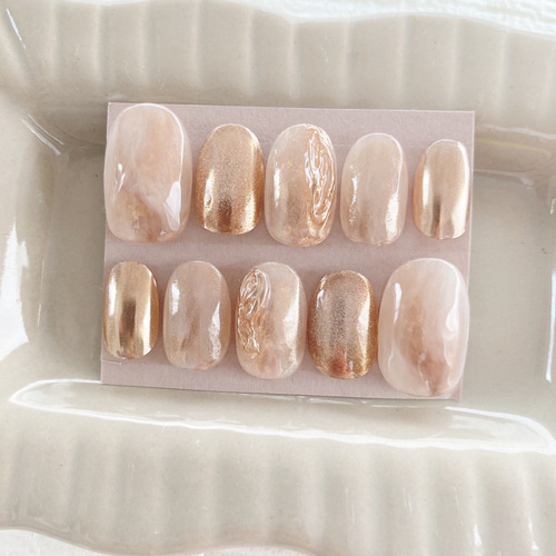 現品 サイズ変更不可 ネイルチップ ニュアンスネイル 成人式 卒業式 前  