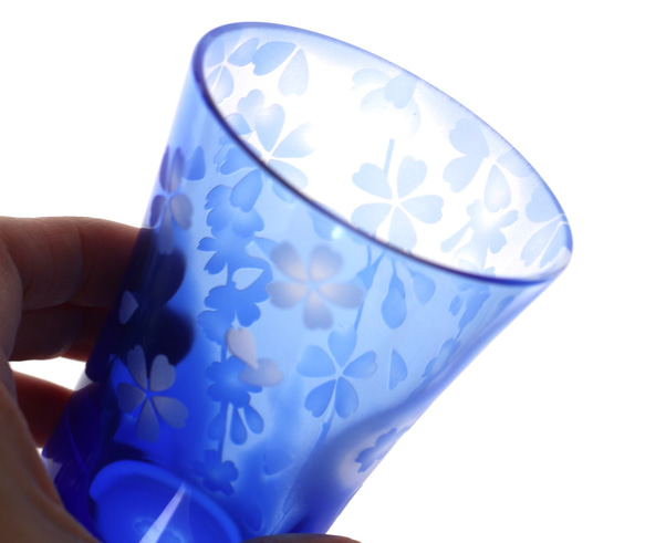 垂枝櫻花櫻花淺藍色淺藍色玻璃杯江戶玻璃櫻花 第4張的照片