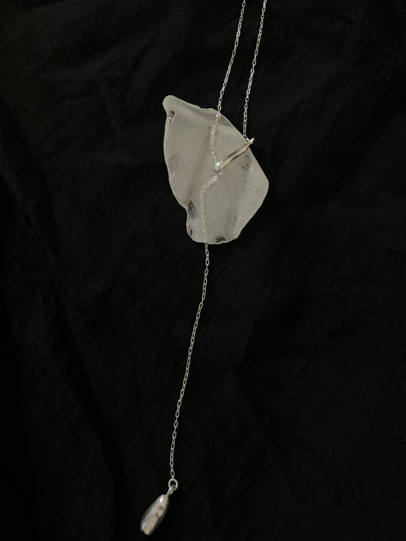『一点物』silver製　流れる様な雫　大人のY字ネックレス　silver950 シルバーネックレス　オリジナル　ギフト 8枚目の画像
