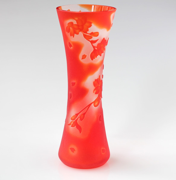 Sakura　Vase　桜の花瓶（紅）細腰　/１点もの 2枚目の画像