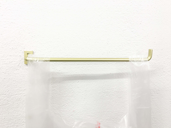 アイアンバー　φ9ｍｍ　L30cm　イエローゴールド　タオルハンガー　洋服掛け　インダストリアル 10枚目の画像