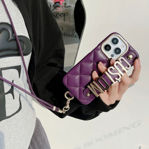 Christian Dior iPhoneケース グレー レザー キルティング