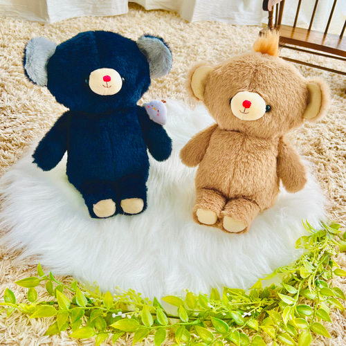 ほっこり優しいネイビーくまちゃんとひよこさん♡ ぬいぐるみ