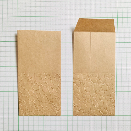 お札も入る封筒 桜 エンボス加工 クラフト紙 5枚 その他ラッピング用品