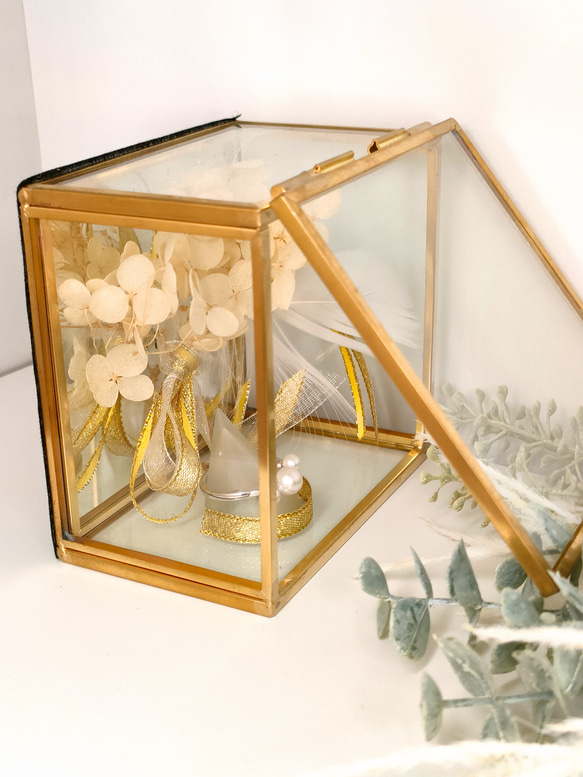 プレゼント　ジュエリーBOX化粧箱入り　イエロー・オレンジ　自分ご褒美　誕生日ギフト　お洒落収納　指輪スタンド 3枚目の画像