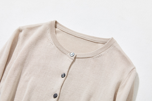 「No.1」可靠 ♪ 幸福舒適簡約設計棉質開襟衫長袖米色 230301-1 第3張的照片