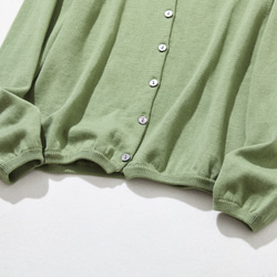 「No.1」可靠 ♪ 幸福舒適簡約設計棉質開襟衫長袖淺綠色 230301-2 第5張的照片