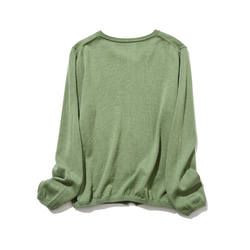 「No.1」可靠 ♪ 幸福舒適簡約設計棉質開襟衫長袖淺綠色 230301-2 第12張的照片
