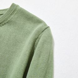 「No.1」可靠 ♪ 幸福舒適簡約設計棉質開襟衫長袖淺綠色 230301-2 第4張的照片