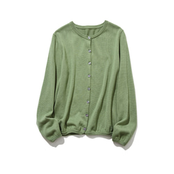 "1番"頼れる♪至福着心地　シンプルデザイン綿カーディガン長袖　薄い緑色230301-2 2枚目の画像