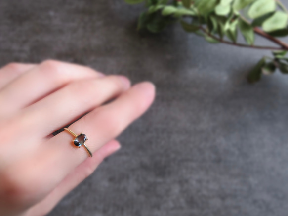 [十月生日石] 6 x 4 毫米美麗的“雙色碧璽”戒指 第3張的照片