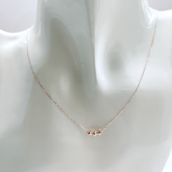 ピンクゴールド＊5点限定【K10】華奢長さが選べる♡3連twinkle Necklace 3枚目の画像